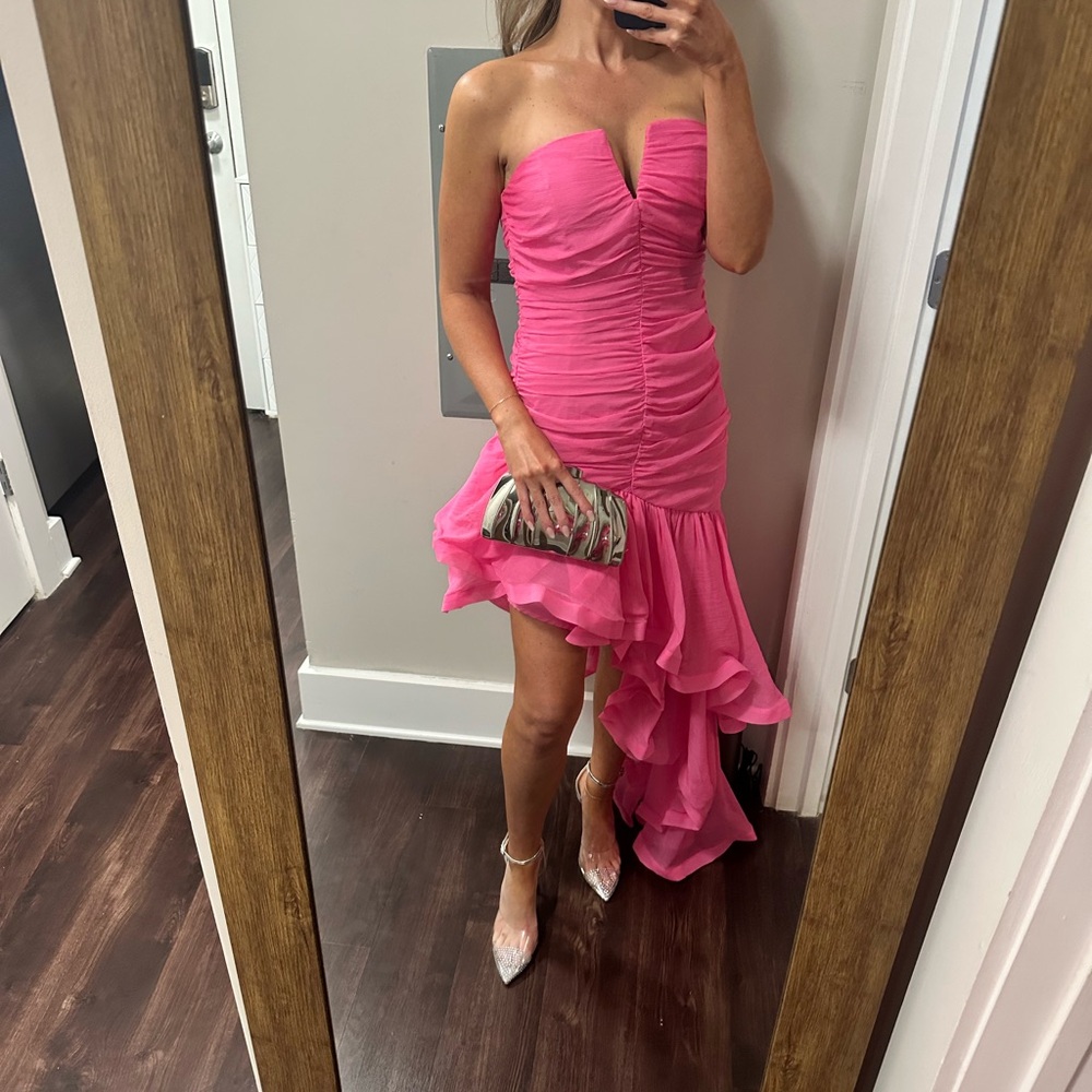 Elegant Pink Strapless Dress